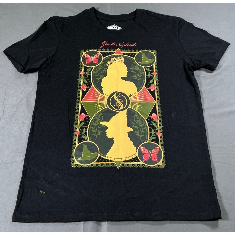 Wicked Movie Glinda Upland Black Graphic T-Shirt XXS Broadway Musical Art
